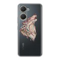 Полупрозрачный дизайнерский пластиковый чехол для Vivo Y03 Волки