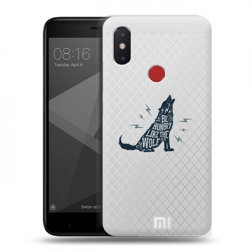 Полупрозрачный дизайнерский пластиковый чехол для Xiaomi Mi8 SE Волки