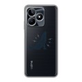 Полупрозрачный дизайнерский силиконовый чехол для Realme C53 Волки