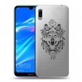 Полупрозрачный дизайнерский пластиковый чехол для Huawei Y6 (2019) Волки