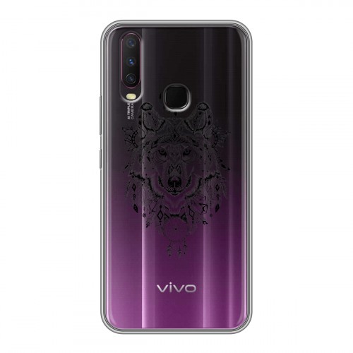 Полупрозрачный дизайнерский силиконовый с усиленными углами чехол для Vivo Y17 Волки