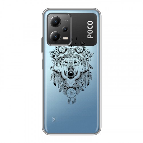 Полупрозрачный дизайнерский пластиковый чехол для Xiaomi Poco X5 Волки