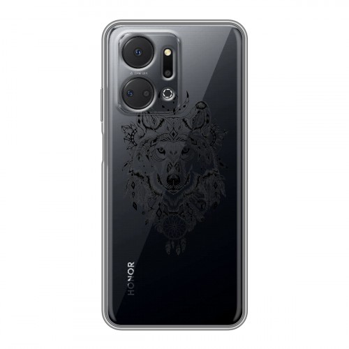 Полупрозрачный дизайнерский силиконовый чехол для Huawei Honor X7a Волки