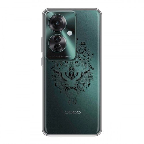 Полупрозрачный дизайнерский силиконовый чехол для Oppo Reno 11F Волки