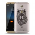 Полупрозрачный дизайнерский пластиковый чехол для ZTE Axon 7 Волки