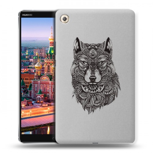 Полупрозрачный дизайнерский пластиковый чехол для Huawei MediaPad M5 8.4 Волки