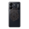 Полупрозрачный дизайнерский пластиковый чехол для Xiaomi Poco C65 Волки