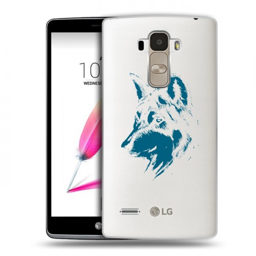 Полупрозрачный дизайнерский пластиковый чехол для LG G4 Stylus Волки