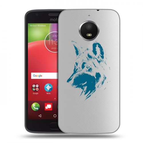 Полупрозрачный дизайнерский силиконовый чехол для Motorola Moto E4 Plus Волки