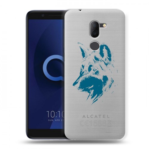 Полупрозрачный дизайнерский пластиковый чехол для Alcatel 3X Волки