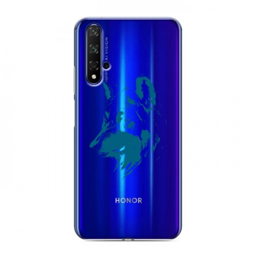 Полупрозрачный дизайнерский пластиковый чехол для Huawei Honor 20 Волки