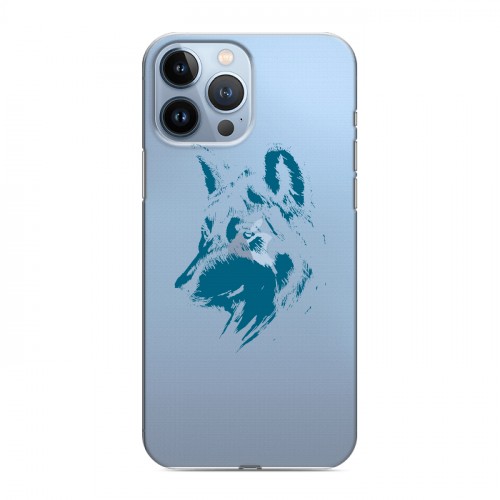 Полупрозрачный дизайнерский пластиковый чехол для Iphone 13 Pro Max Волки
