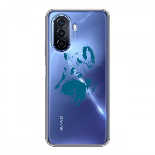 Полупрозрачный дизайнерский пластиковый чехол для Huawei Nova Y70 Волки