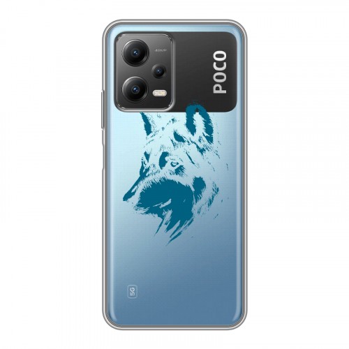 Полупрозрачный дизайнерский пластиковый чехол для Xiaomi Poco X5 Волки