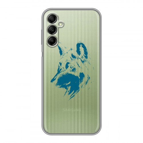 Полупрозрачный дизайнерский силиконовый с усиленными углами чехол для Samsung Galaxy A14 Волки