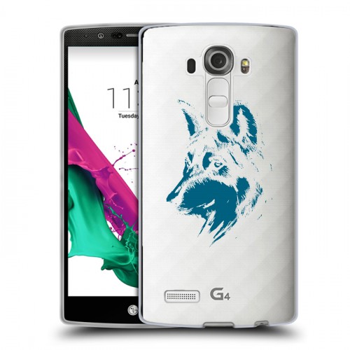 Полупрозрачный дизайнерский пластиковый чехол для LG G4 Волки