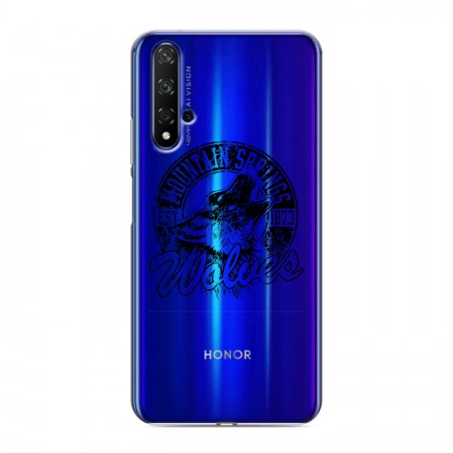 Полупрозрачный дизайнерский пластиковый чехол для Huawei Honor 20 Волки