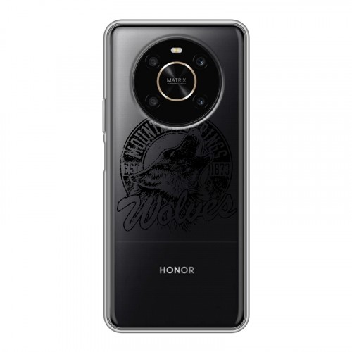 Полупрозрачный дизайнерский пластиковый чехол для Huawei Honor X9 Волки