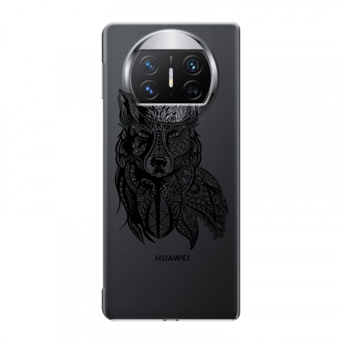 Полупрозрачный дизайнерский пластиковый чехол для Huawei Mate X3 Волки