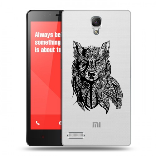 Полупрозрачный дизайнерский пластиковый чехол для Xiaomi RedMi Note Волки