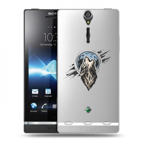 Полупрозрачный дизайнерский пластиковый чехол для Sony Xperia S Волки