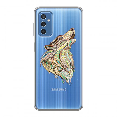 Полупрозрачный дизайнерский силиконовый чехол для Samsung Galaxy M52 5G Волки