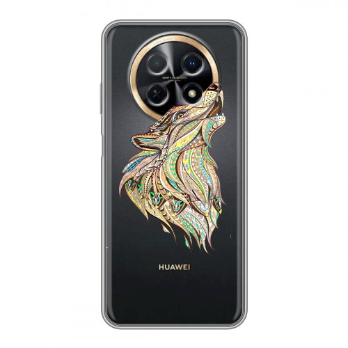 Полупрозрачный дизайнерский пластиковый чехол для Huawei Nova Y91 Волки