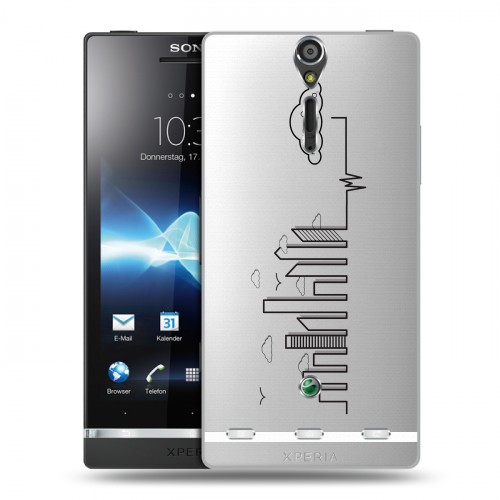 Полупрозрачный дизайнерский пластиковый чехол для Sony Xperia S Прозрачные города