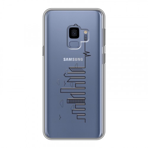 Полупрозрачный дизайнерский пластиковый чехол для Samsung Galaxy S9 Прозрачные города