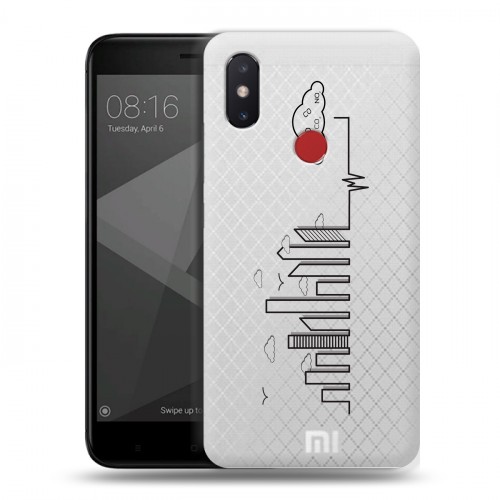 Полупрозрачный дизайнерский силиконовый чехол для Xiaomi Mi8 SE Прозрачные города