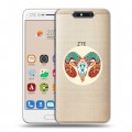 Полупрозрачный дизайнерский пластиковый чехол для ZTE Blade V8 Прозрачные знаки зодиака