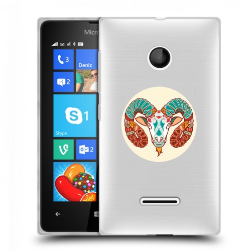 Полупрозрачный дизайнерский пластиковый чехол для Microsoft Lumia 435 Прозрачные знаки зодиака