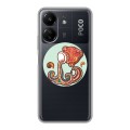 Полупрозрачный дизайнерский пластиковый чехол для Xiaomi Poco C65 Прозрачные знаки зодиака