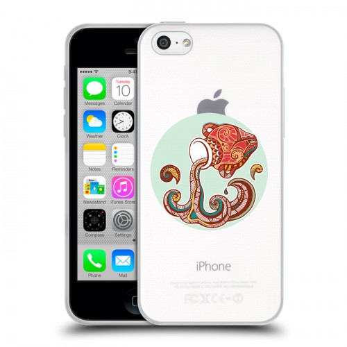 Полупрозрачный дизайнерский пластиковый чехол для Iphone 5c Прозрачные знаки зодиака