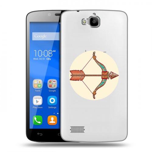 Полупрозрачный дизайнерский пластиковый чехол для Huawei Honor 3C Lite Прозрачные знаки зодиака