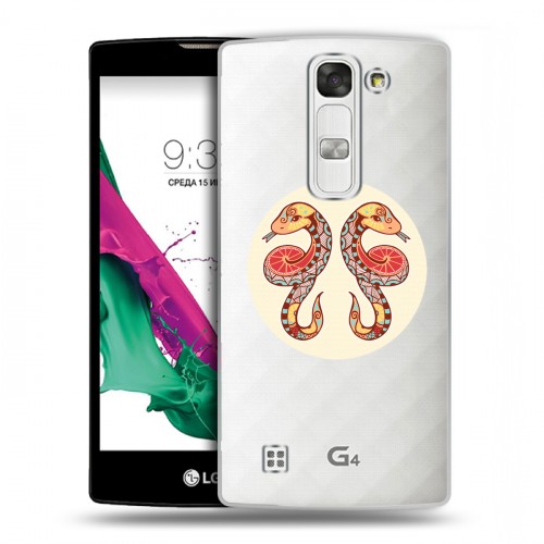 Полупрозрачный дизайнерский пластиковый чехол для LG G4c Прозрачные знаки зодиака