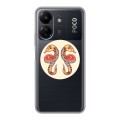 Полупрозрачный дизайнерский пластиковый чехол для Xiaomi Poco C65 Прозрачные знаки зодиака