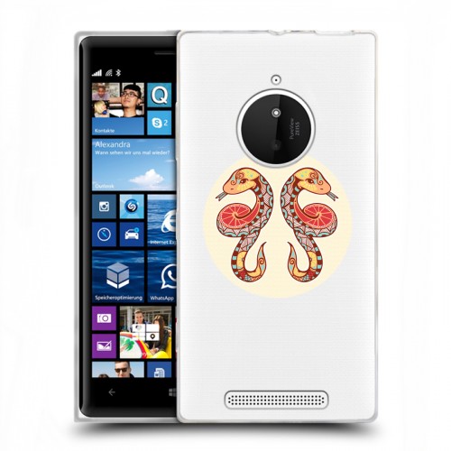 Полупрозрачный дизайнерский пластиковый чехол для Nokia Lumia 830 Прозрачные знаки зодиака