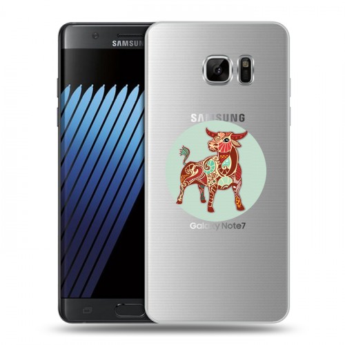 Полупрозрачный дизайнерский пластиковый чехол для Samsung Galaxy Note 7 Прозрачные знаки зодиака