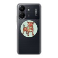 Полупрозрачный дизайнерский пластиковый чехол для Xiaomi Poco C65 Прозрачные знаки зодиака