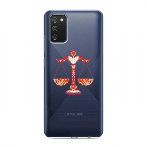 Полупрозрачный дизайнерский пластиковый чехол для Samsung Galaxy A02s Прозрачные знаки зодиака