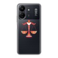 Полупрозрачный дизайнерский силиконовый чехол для Xiaomi Poco C65 Прозрачные знаки зодиака