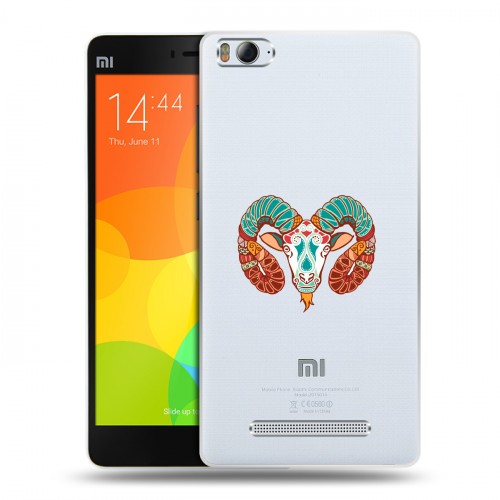 Полупрозрачный дизайнерский пластиковый чехол для Xiaomi Mi4i Прозрачные знаки зодиака