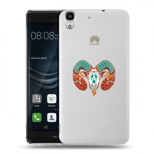 Полупрозрачный дизайнерский пластиковый чехол для Huawei Y6II Прозрачные знаки зодиака