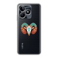 Полупрозрачный дизайнерский пластиковый чехол для Realme C53 Прозрачные знаки зодиака