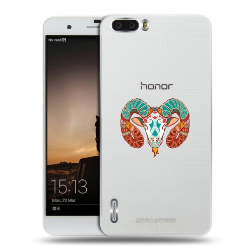 Полупрозрачный дизайнерский пластиковый чехол для Huawei Honor 6 Plus Прозрачные знаки зодиака