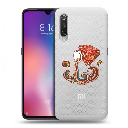 Полупрозрачный дизайнерский силиконовый с усиленными углами чехол для Xiaomi Mi9 Прозрачные знаки зодиака