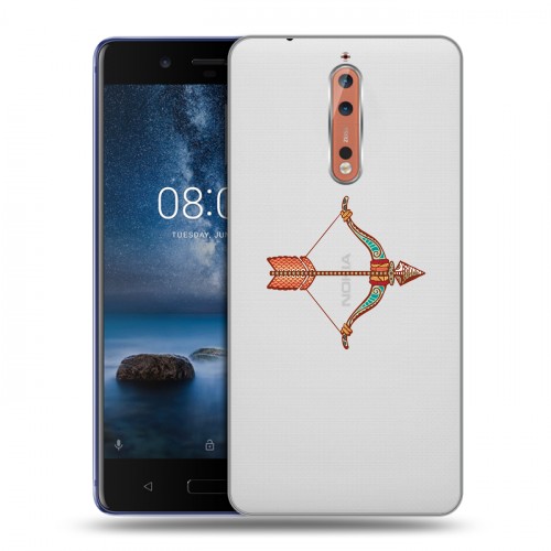 Полупрозрачный дизайнерский пластиковый чехол для Nokia 8 Прозрачные знаки зодиака