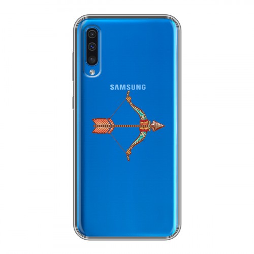 Полупрозрачный дизайнерский пластиковый чехол для Samsung Galaxy A50 Прозрачные знаки зодиака