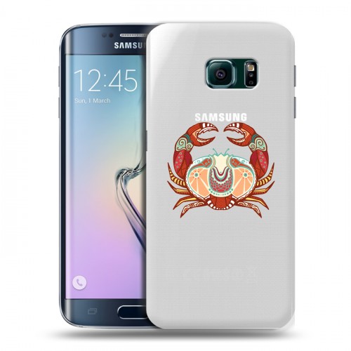 Полупрозрачный дизайнерский пластиковый чехол для Samsung Galaxy S6 Edge Прозрачные знаки зодиака